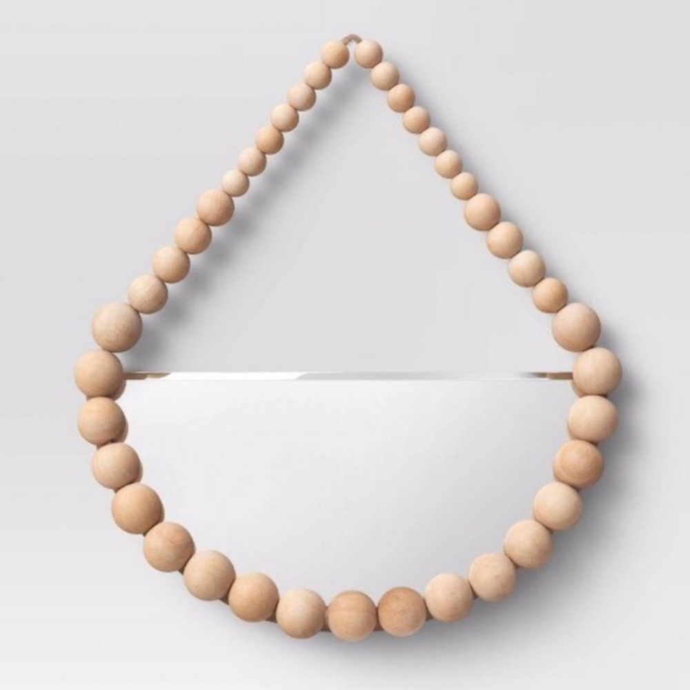 Beaded Half Moon Mirror
